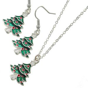 Christmas Tree Necklace & Earring Set